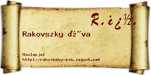 Rakovszky Éva névjegykártya